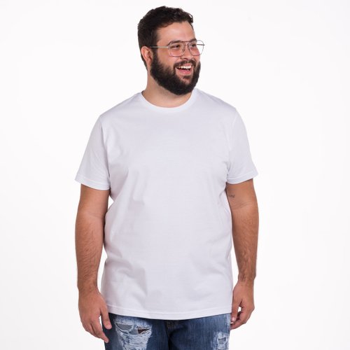 Camiseta Plus Size Masculina Básica Branca