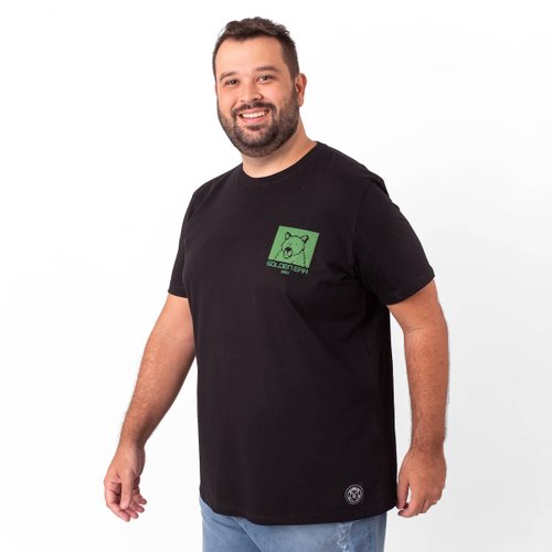 Camiseta Plus Size Masculina Golden Era Preta