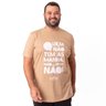 camiseta plus size masculina quem nao tem as manha bege frente