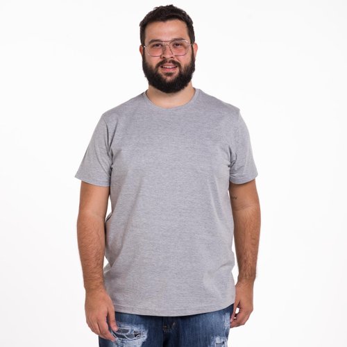 Camiseta Plus Size Masculina Básica Mescla