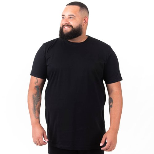 Camiseta Plus Size Masculina Básica Preta