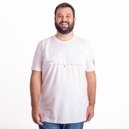 Camiseta Plus Size Masculina Real Life Branca