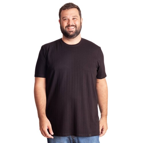 camiseta plus size masculina paris preto frente