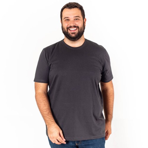 Camiseta Plus Size Masculina Básica Chumbo