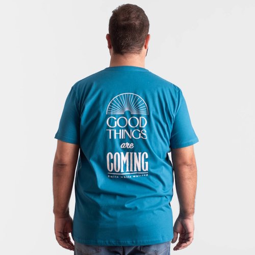 Camiseta Plus Size Masculina Good Things Azul