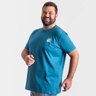 camiseta plus size masculina good things azul lado