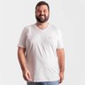 camiseta plus size masculina gola v lisa bear branca frente