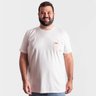 camiseta plus size masculina branca bolso mapa frente
