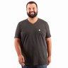 camiseta plus size masculina gola v lisa bear chumbo frente