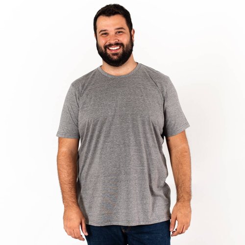 Camiseta Plus Size Masculina Básica Grafite