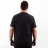 camiseta plus size masculina sai da frente preta costas