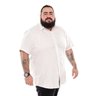 camisa plus size masculina mc oxford offwhite lado