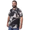 camisa plus size masculina black off frente lado