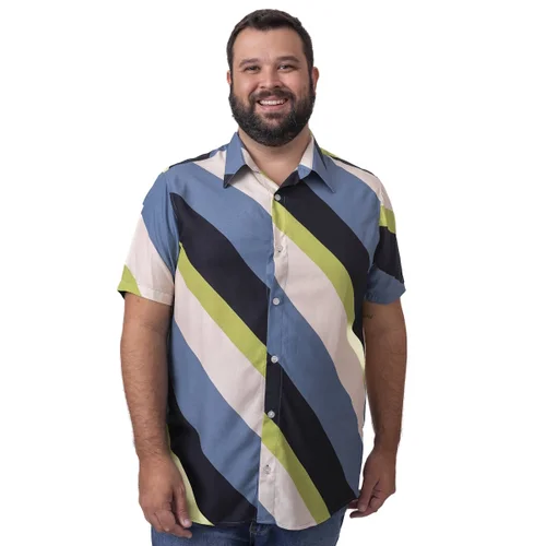Camisa Plus Size Masculina Diagonal