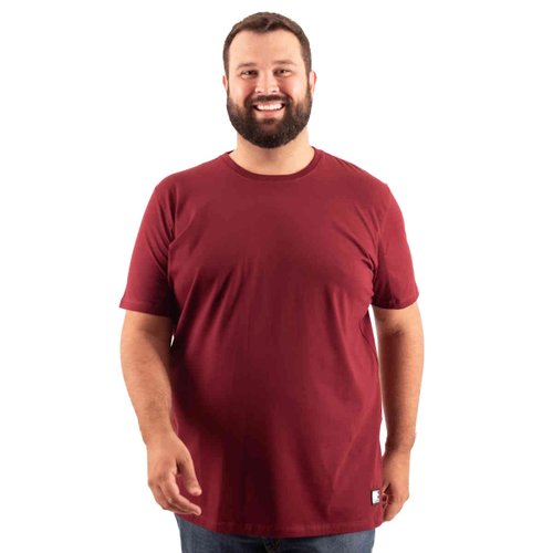 Camiseta Plus Size Masculina Confort Bordo