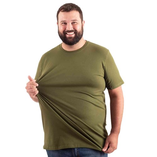 Camiseta Plus Size Masculina Confort Verde