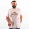 camiseta plus size masculina mais cafe branca frente