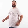 camiseta plus size masculina mais cafe branca lado