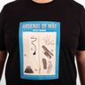 camiseta plus size masculina arsenal preta detalhe