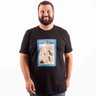 camiseta plus size masculina arsenal preta frente