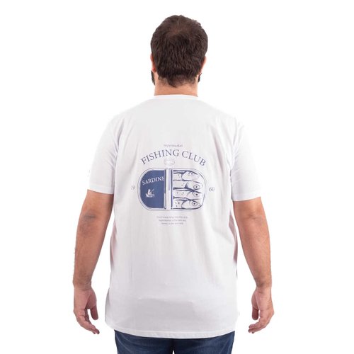 Camiseta Plus Size Masculina Sardinha Branca