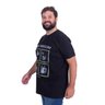 camiseta plus size masculina verao brasileiro preta lado