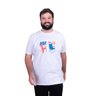 camiseta plus size masculina bar e mar branca frente