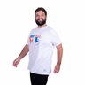 camiseta plus size masculina bar e mar branca lado