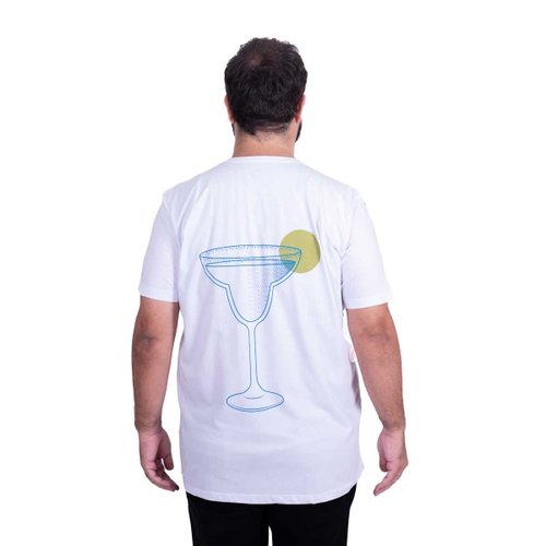 Camiseta Plus Size Masculina Margarita Branca