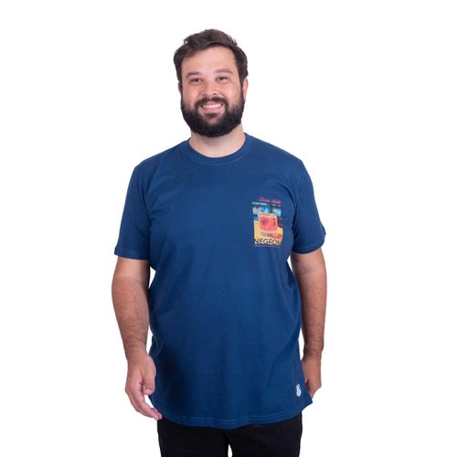 Camiseta Plus Size Masculina Negroni Azul