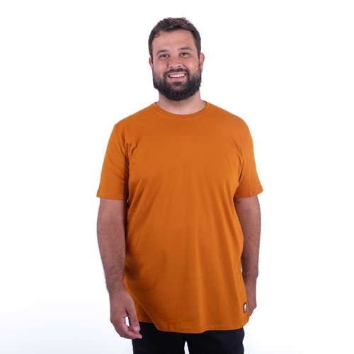 Camiseta Plus Size Masculina Confort Caramelo