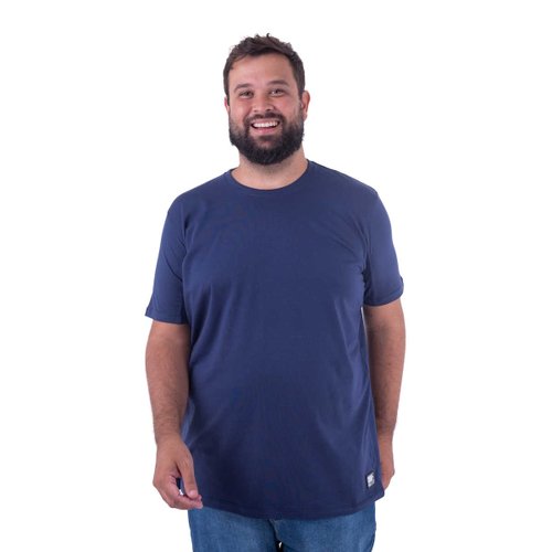Camiseta Plus Size Masculina Confort Azul Marinho