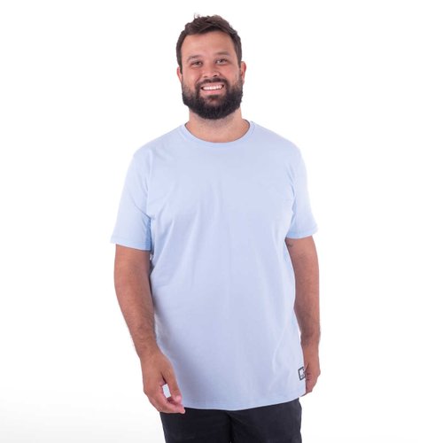 Camiseta Plus Size Masculina Confort Azul Claro