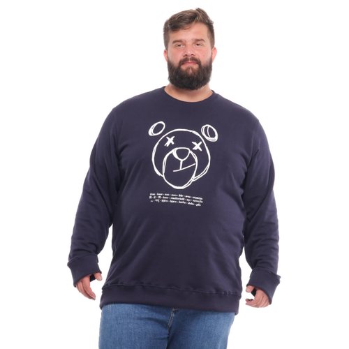 agasalho plus size masculino moletom grafitt azul marinho mais pano frente