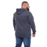 agasalho plus size masculino moletom felpado canguru cinza mais pano costas