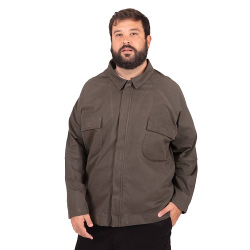Agasalho Plus Size Masculino Elastano Ziper Verde