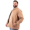 jaqueta plus size masculina sarja motor color caqui lado