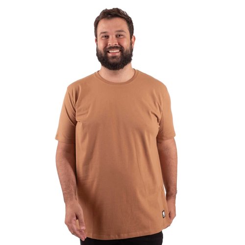 Camiseta Plus Size Masculina Confort Doce de Leite