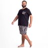 pijama plus size masculino elastic fresh lab preto lado