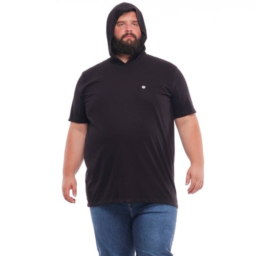 camiseta plus size masculina capuz preta mais pano capuz na cabeca