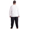 pijama plus size masculino ml branco e preto costas