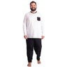 pijama plus size masculino ml branco e preto frente