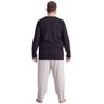 pijama plus size masculino ml preto e mescla costas