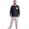 pijama plus size masculino ml preto e mescla frente