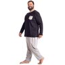 pijama plus size masculino ml preto e mescla lado