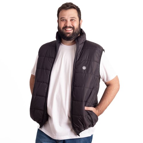 Colete Plus Size Masculino Michigan Preto