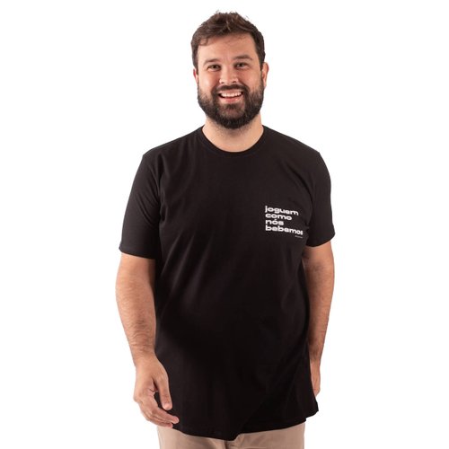 Camiseta Plus Size Masculina Joguem Preta
