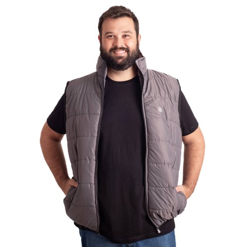 Colete Plus Size Masculino Michigan Cinza