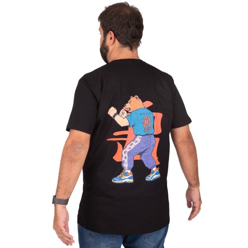 Camiseta Plus Size Masculina King Preta
