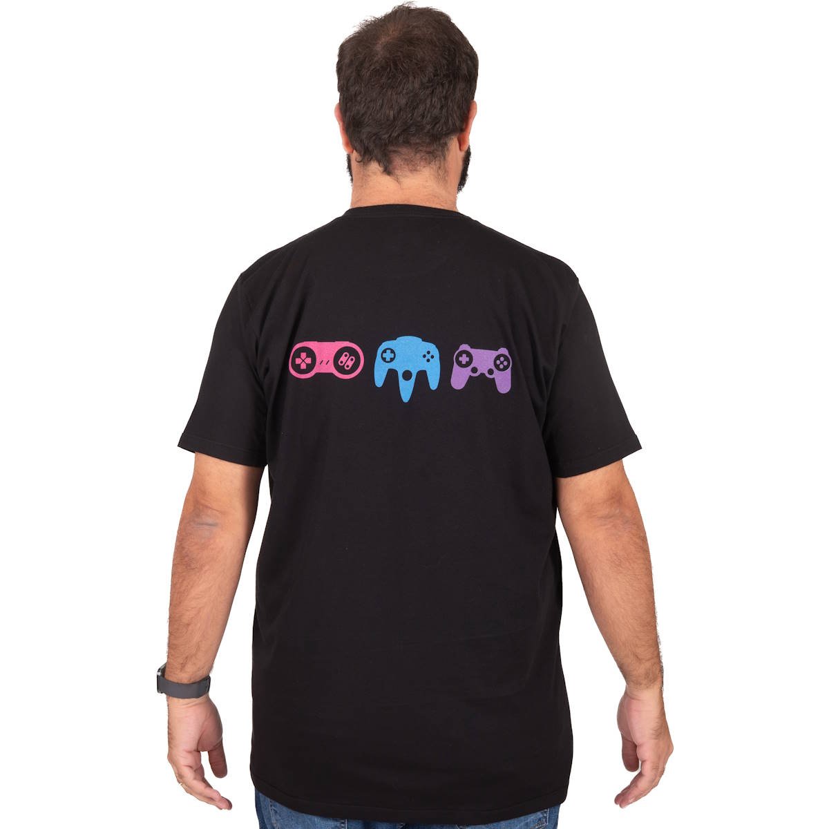 Camiseta Plus Size Masculina MSPN 8BIT | Gamer Retrô 100% Algodão